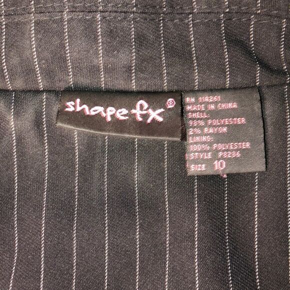 Shape FX’s Peplum Pinstripes Darted Crop Blazer Timeless Wide Lapel. Fully Lined - Picture 8 of 17